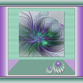 Paarse groene bloem Moderne Abstracte Kunstfractal Legpuzzel