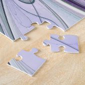 Paarse groene bloem Moderne Abstracte Kunstfractal Legpuzzel (Zijkant)