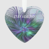 Paarse groene bloem Moderne Abstracte Kunstfractal Ornament (voorkant)