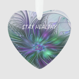 Paarse groene bloem Moderne Abstracte Kunstfractal Ornament