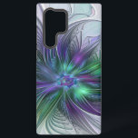Paarse groene bloem Moderne Abstracte Kunstfractal Samsung Galaxy Hoesje<br><div class="desc">Een magische fantasiebloem voor jou. Uniek ontwerp voor uw Samsung Galaxy S22 Ultra hoesje en meer.</div>