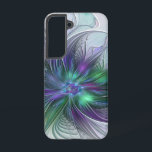 Paarse groene bloem Moderne Abstracte Kunstfractal Samsung Galaxy Hoesje<br><div class="desc">Een magische fantasiebloem voor jou. Uniek ontwerp voor uw Samsung Galaxy S22 hoesje en meer.</div>