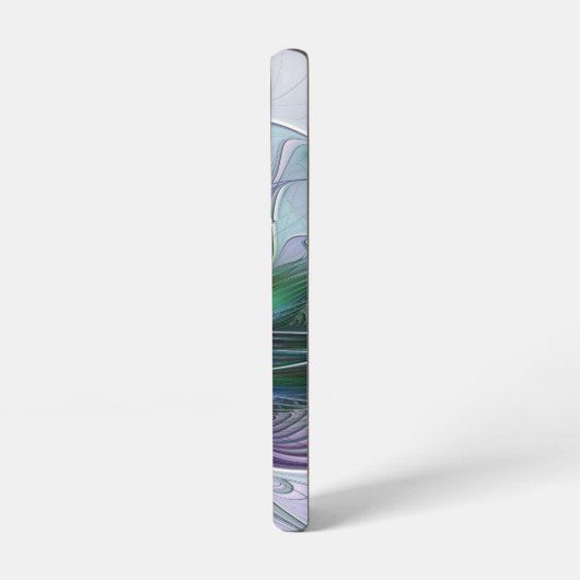 Paarse groene bloem Moderne Abstracte Kunstfractal Samsung Galaxy Hoesje (Linkerkant)