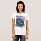 Paarse groene bloem Moderne Abstracte Kunstfractal T-shirt (Voorkant volledig)