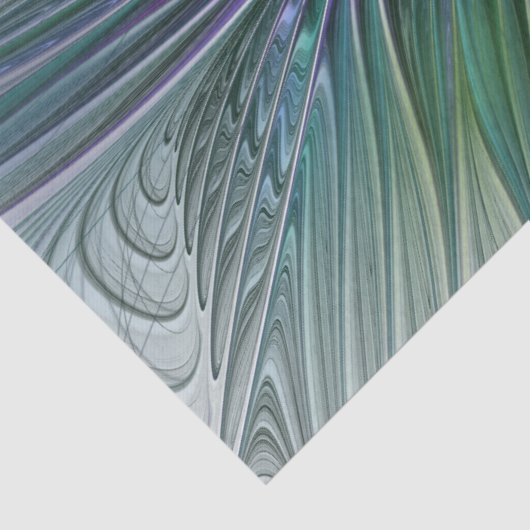 Paarse groene bloem Moderne Abstracte Kunstfractal Tissuepapier (Detail)