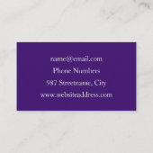 Paarse groene bloem Moderne Abstracte Kunstfractal Visitekaartje (Achterkant)