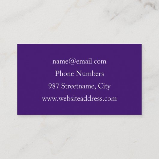 Paarse groene bloem Moderne Abstracte Kunstfractal Visitekaartje (Achterkant)