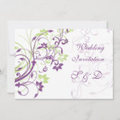 Paarse groene bloemdraden Weddenschap Kaart (Voorkant)