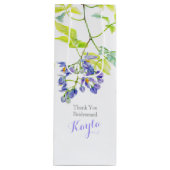 Paarse groene bloemen bruiloft gunst cadeau tas wijn cadeautas (Voorkant)