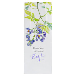 Paarse groene bloemen bruiloft gunst cadeau tas wijn cadeautas