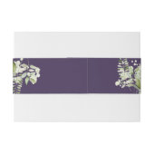 Paarse Groene Bloemen Bruiloft Uitnodiging Uitnodigingen Wikkel (Achterkant Voorbeeld)