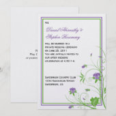 Paarse Groene Bloemen Wervelingen Post Wedding Cel Kaart (Voorkant / Achterkant)