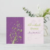 Paarse & groene bloemenwervelingen Vrijgezellenfee Kaart (Staand voorkant)