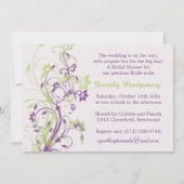 Paarse & groene bloemenwervelingen Vrijgezellenfee Kaart (Achterkant)