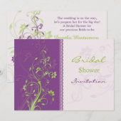 Paarse & groene bloemenwervelingen Vrijgezellenfee Kaart (Voorkant / Achterkant)