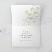 Paarse groene bloemenwervelingen Wedding Bedankt k (Binnen)