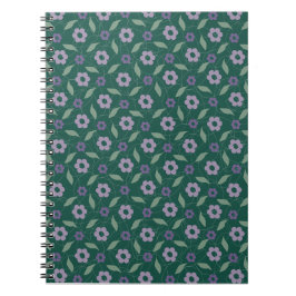 paarse & groene bloemige notitieboek