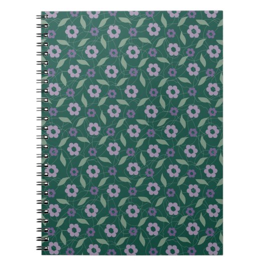 paarse & groene bloemige notitieboek (Voorkant)