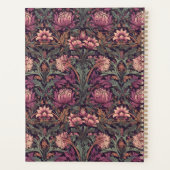 Paarse groene bloemige William Morris elegante mon Planner (Achterkant)