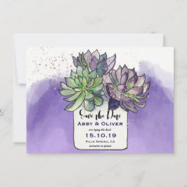 Paarse Groene Cactus Succulent Foto Opslaan De Dat Save The Date
