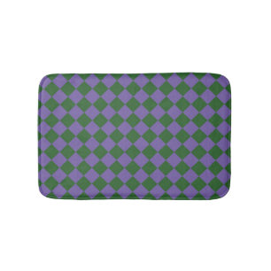 Paarse Groene Checker Diamantpatroon Badmat