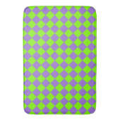 Paarse Groene Checker Diamantpatroon Badmat (Voorkant Verticaal)