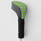 Paarse Groene Checker Diamantpatroon Golfheadcover (Schuin)