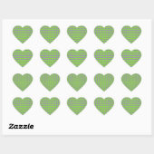 Paarse Groene Checker Diamantpatroon Hart Sticker (Vel)