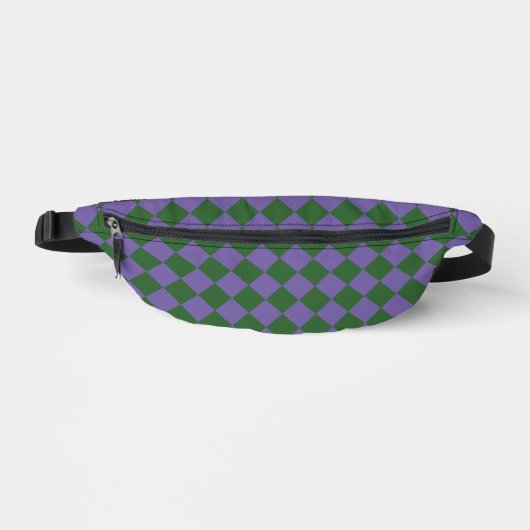 Paarse Groene Checker Diamantpatroon Heuptasje (Voorkant)
