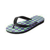 Paarse Groene Checker Diamantpatroon Kinder Teenslippers (Schuin)