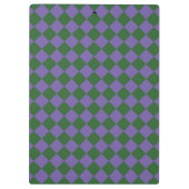 Paarse Groene Checker Diamantpatroon Klembord (Achterkant)