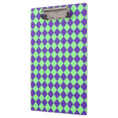 Paarse Groene Checker Diamantpatroon Klembord (Links)