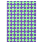 Paarse Groene Checker Diamantpatroon Klembord (Achterkant)