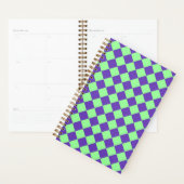 Paarse Groene Checker Diamantpatroon Planner (Display)