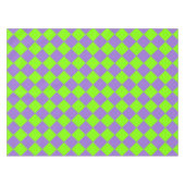 Paarse Groene Checker Diamantpatroon Tafelkleed (Voorkant (Horizontaal))