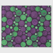 Paarse & Groene Cirkels Cadeaupapier (Vlak)