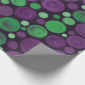Paarse & Groene Cirkels Cadeaupapier (Hoek)