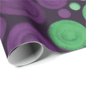 Paarse & Groene Cirkels Cadeaupapier (Rol Hoek)