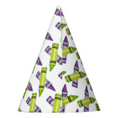 Paarse Groene Crayon Art Supplies Teacher Artist Feesthoedjes (Achterkant)