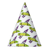 Paarse Groene Crayon Art Supplies Teacher Artist Feesthoedjes (Links)