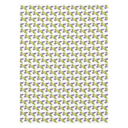 Paarse Groene Crayon Art Supplies Teacher Artist Tafelkleed (Voorkant)