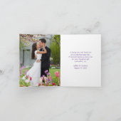 Paarse Groene Daisy Bloemen Huwelijk Dankjewel Kaa Bedankkaart (Binnen)