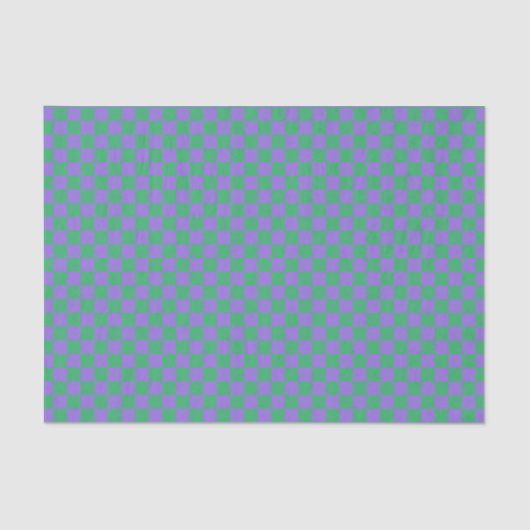 Paarse groene dambordpatroon tissuepapier (Voorkant)
