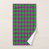 Paarse & Groene Diamant Glitter Bad Handdoek (Handdoek)