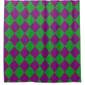 Paarse & Groene Diamant Glitter Douchegordijn (Voorkant)