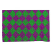 Paarse & Groene Diamant Glitter Kussensloop (Voorkant-Rechts)