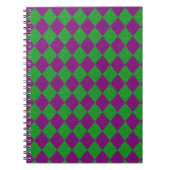 Paarse & Groene Diamant Glitter Notitieboek (Voorkant)