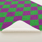 Paarse & Groene Diamant Glitter Sherpa Deken (3/4)