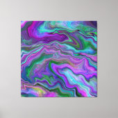 Paarse, groene en blauw-vochtige kunst canvas afdruk (Voorkant)