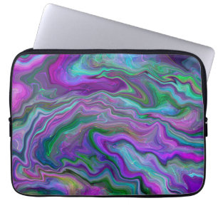Paarse, groene en blauw-vochtige kunst laptop sleeve